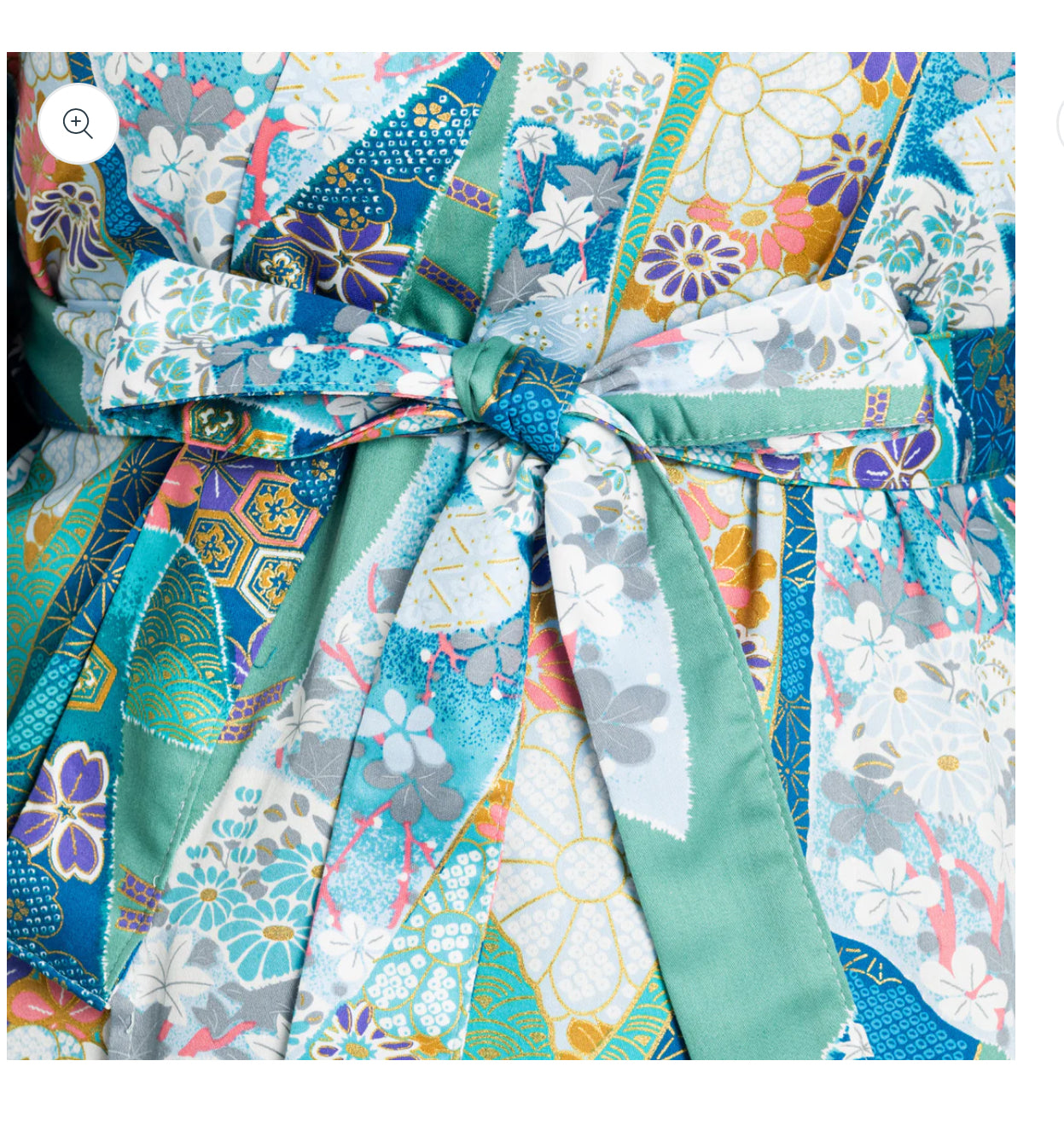 Green Ribbon Long Japanese Cotton Yukata