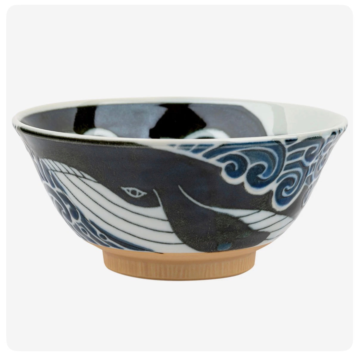 Whale Indigo Blue Large Japanese Rice Bowl
