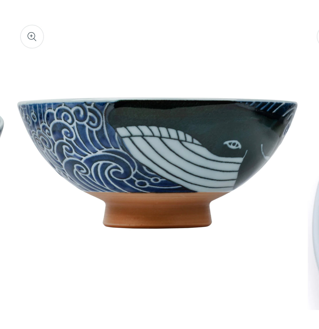 Whale Indigo Blue Large Japanese Rice Bowl