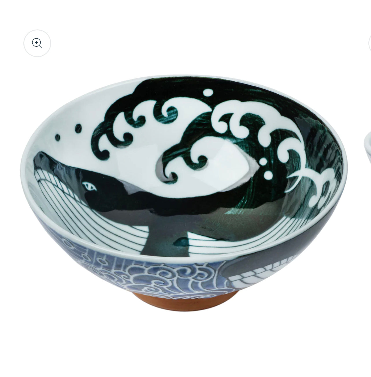 Whale Indigo Blue Large Japanese Rice Bowl