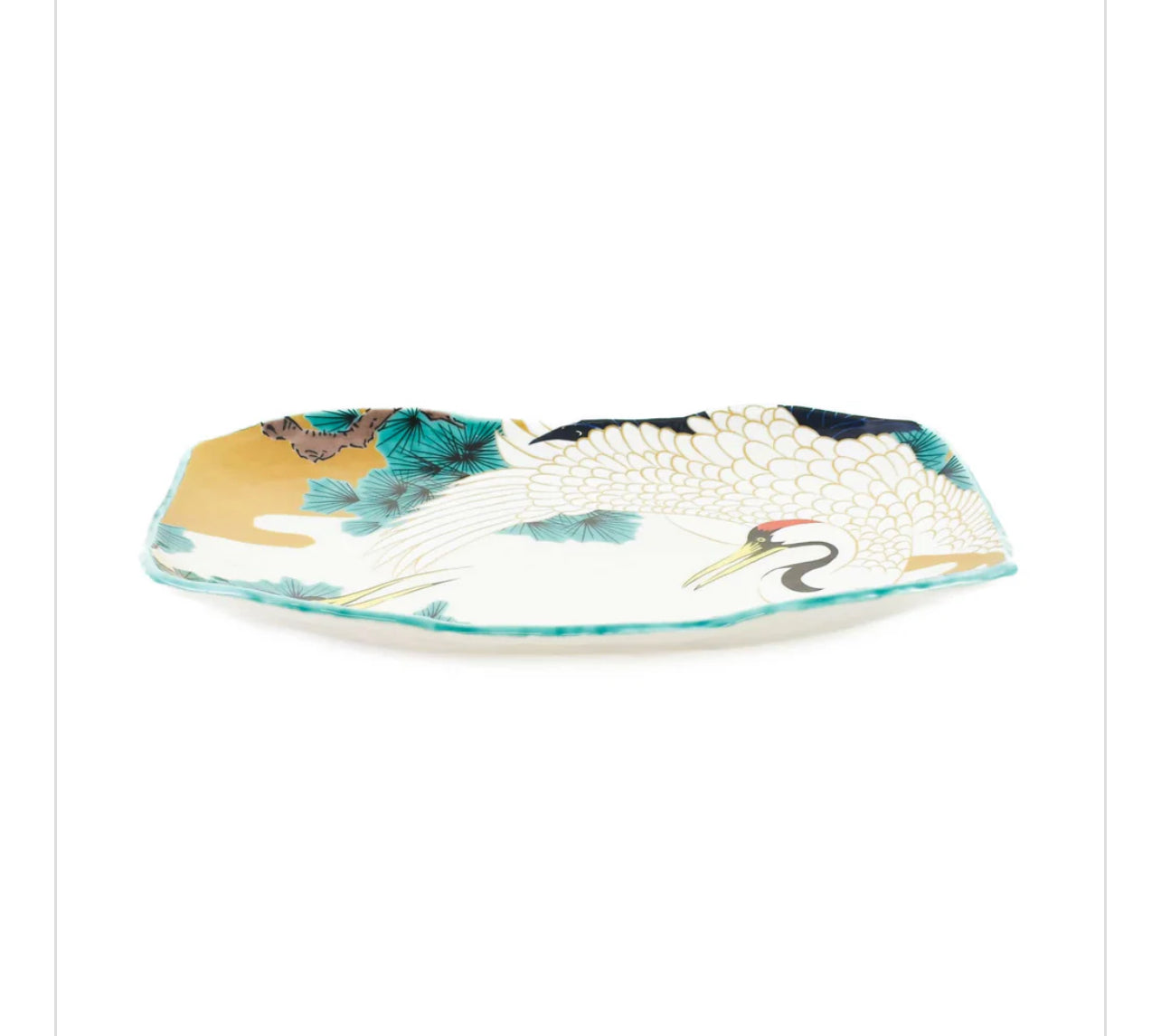 Seikou Porcelain Crane Rectangular Platter, 32cm