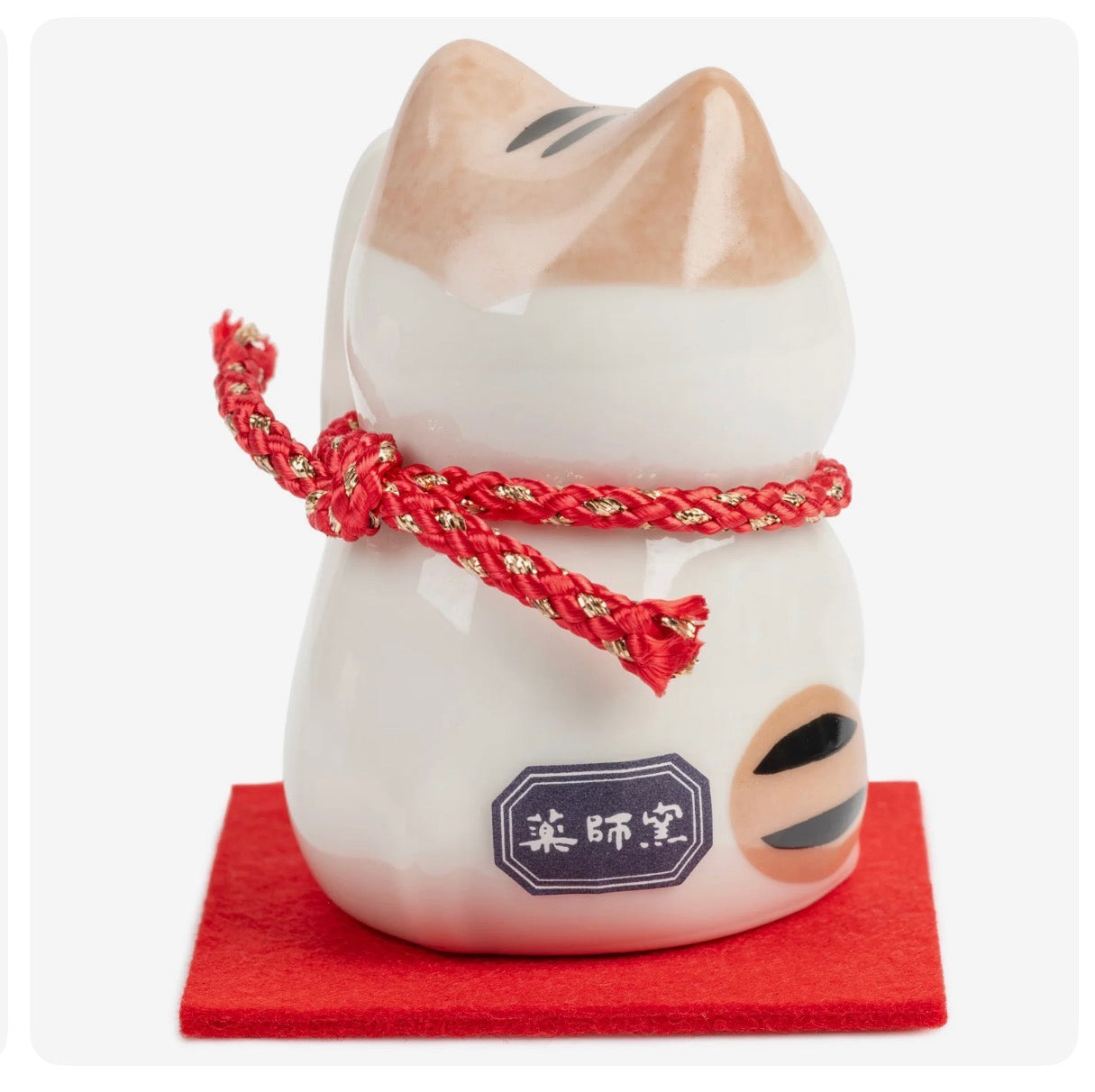 Ginger Tom Japanese Lucky Cat and Red Cushion