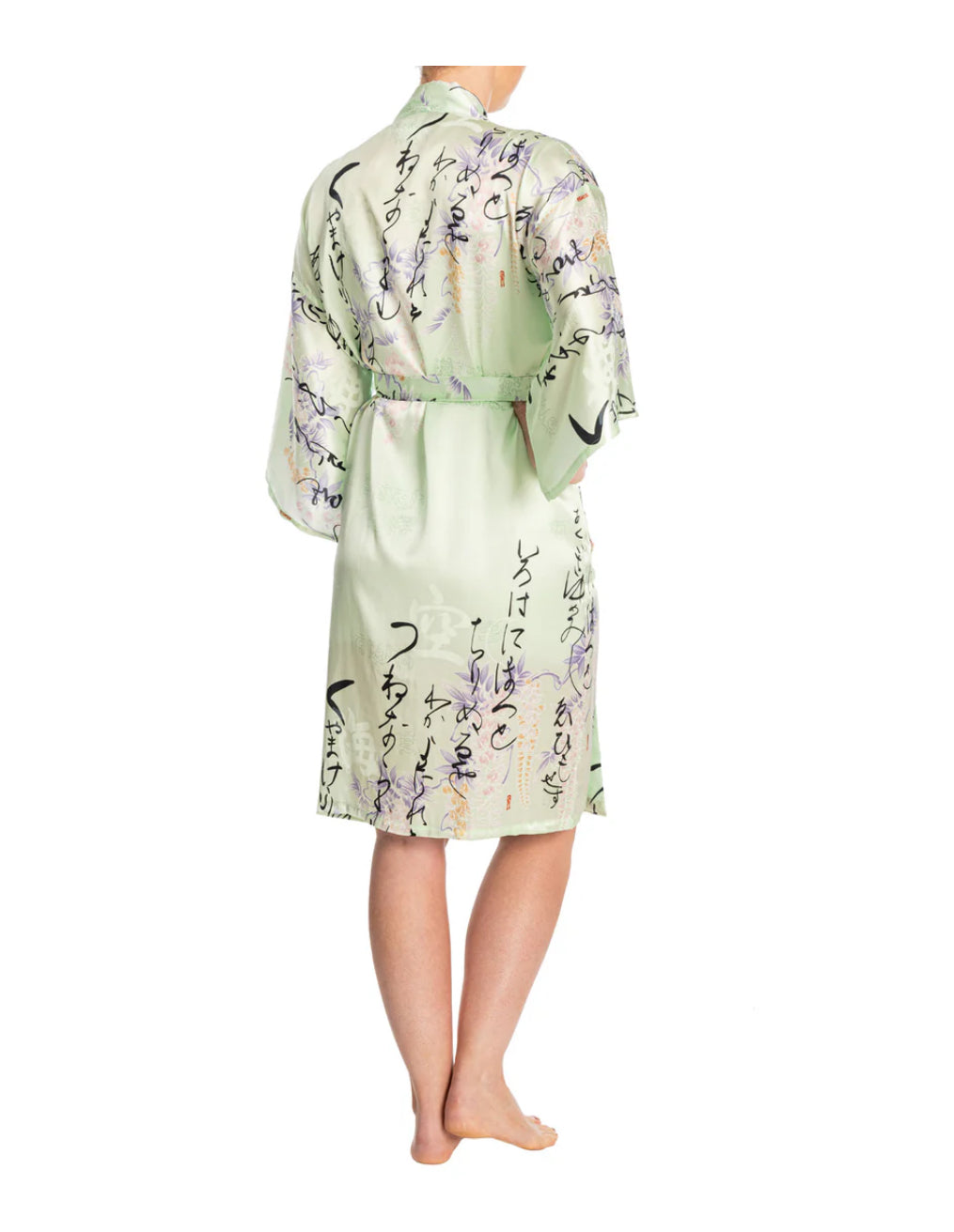 Silk Life Poem Short Mint Green Yukata