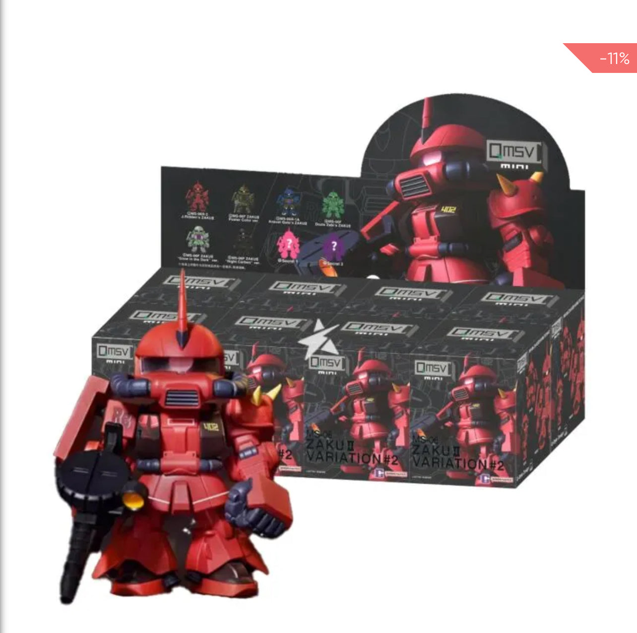 Bandai QMSV Mini MS-06 ZAKUⅡ Variation #2 Figure Blinding Box (Random Character) Tray Of 8
 Bandai