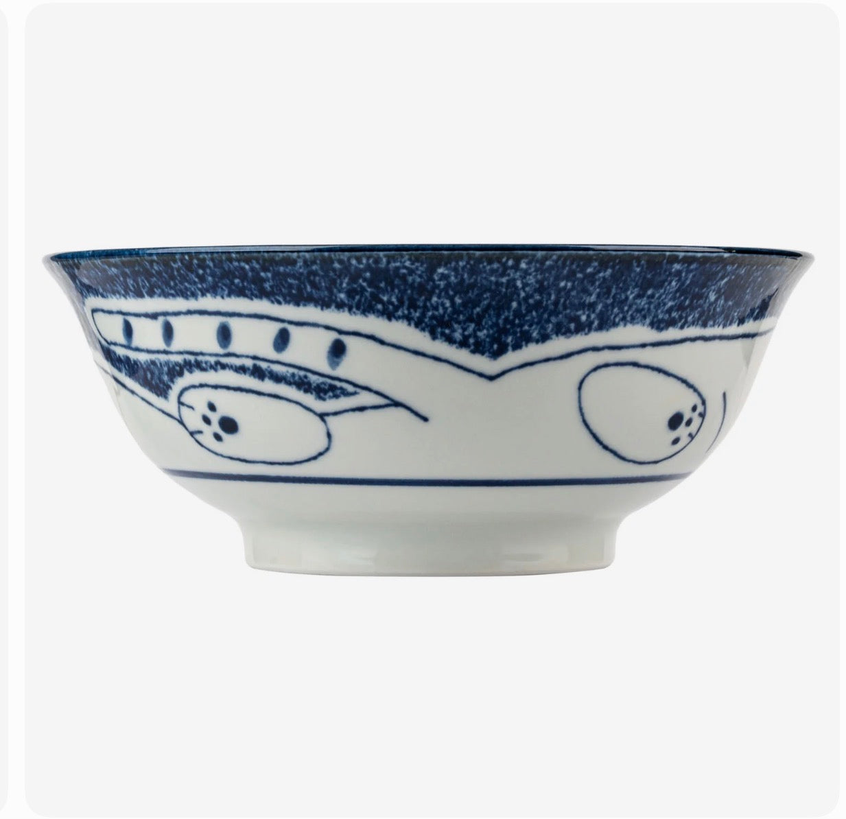 Authentic Blue Tabby Cat Japanese Ramen Bowl – Large Porcelain Bowl Made in Japan