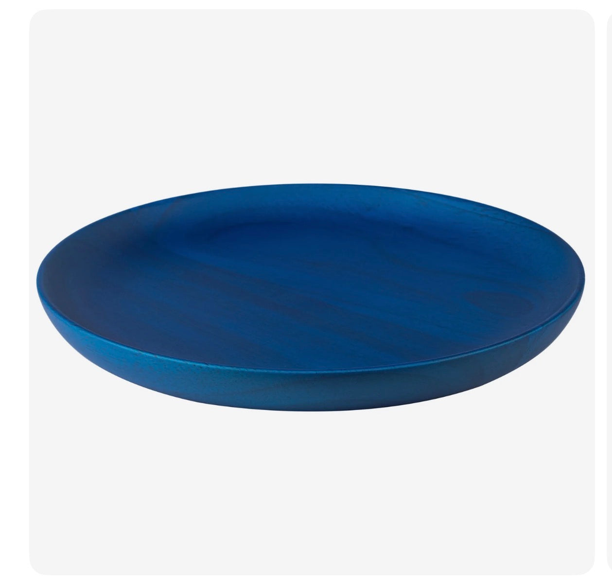 Premium Solid Blue Japanese Round Wooden Plate