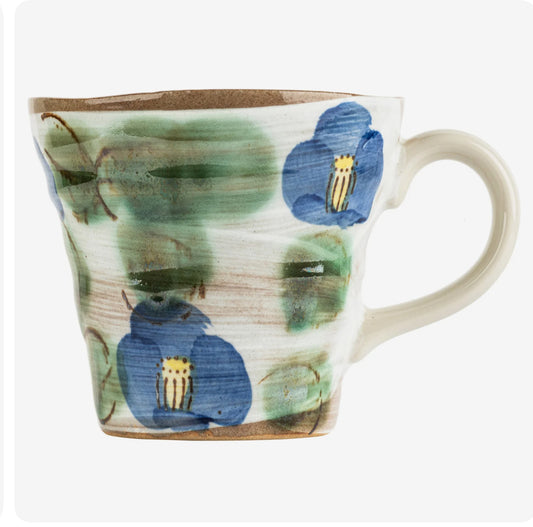 Blue Camellia Japanese Mug