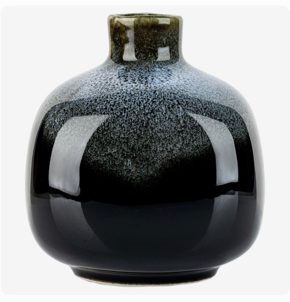 Kuro Orbie Japanese mini vase made in Japan, black and grey ceramic wabi-wabi style home decor