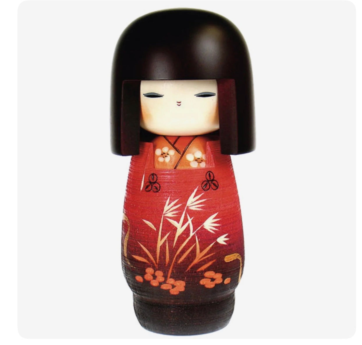 Michiyuki Girl in Red Kimono Japanese Kokeshi Doll