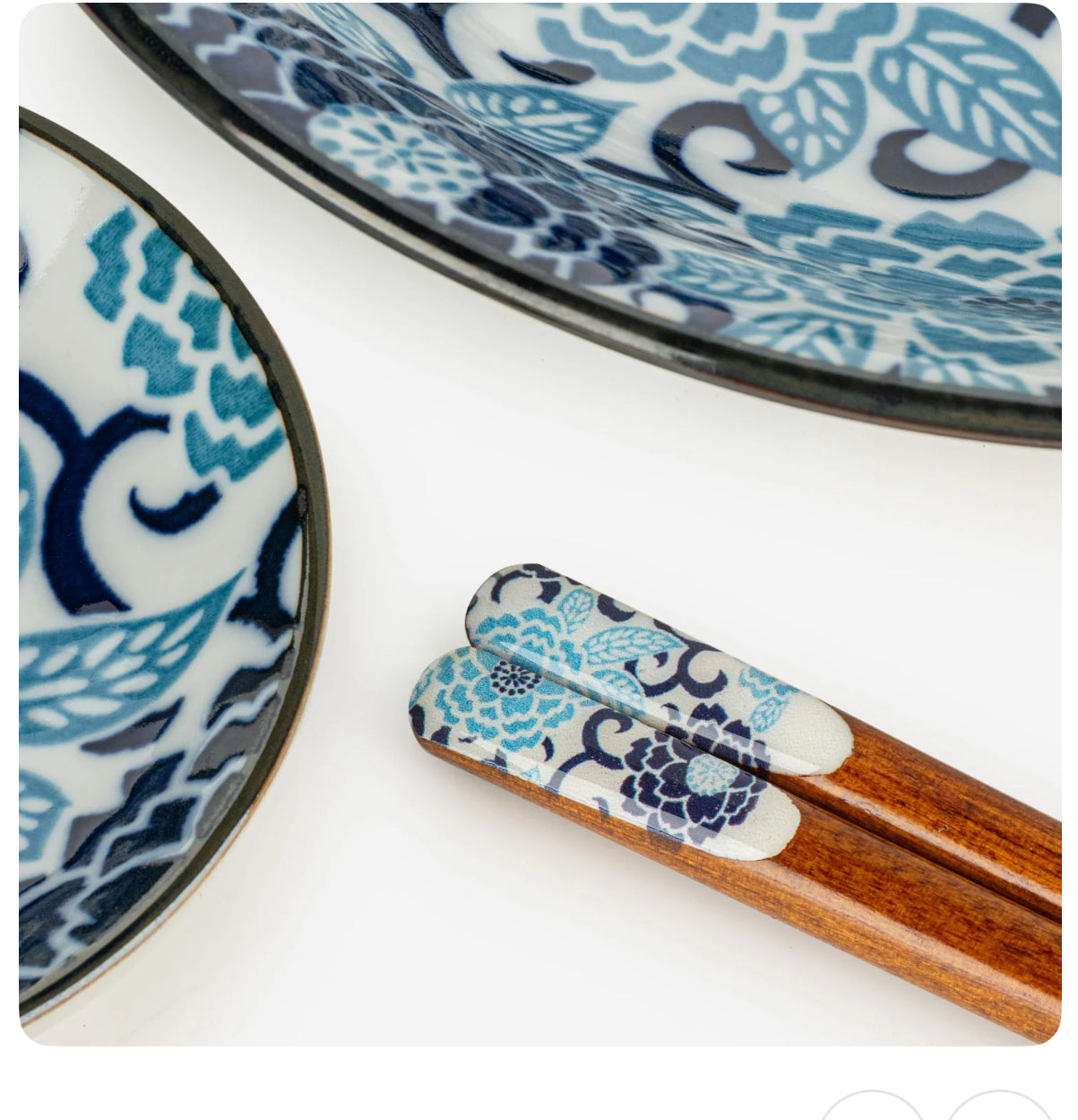 Blue Peony 6pce Japanese Bowl Set