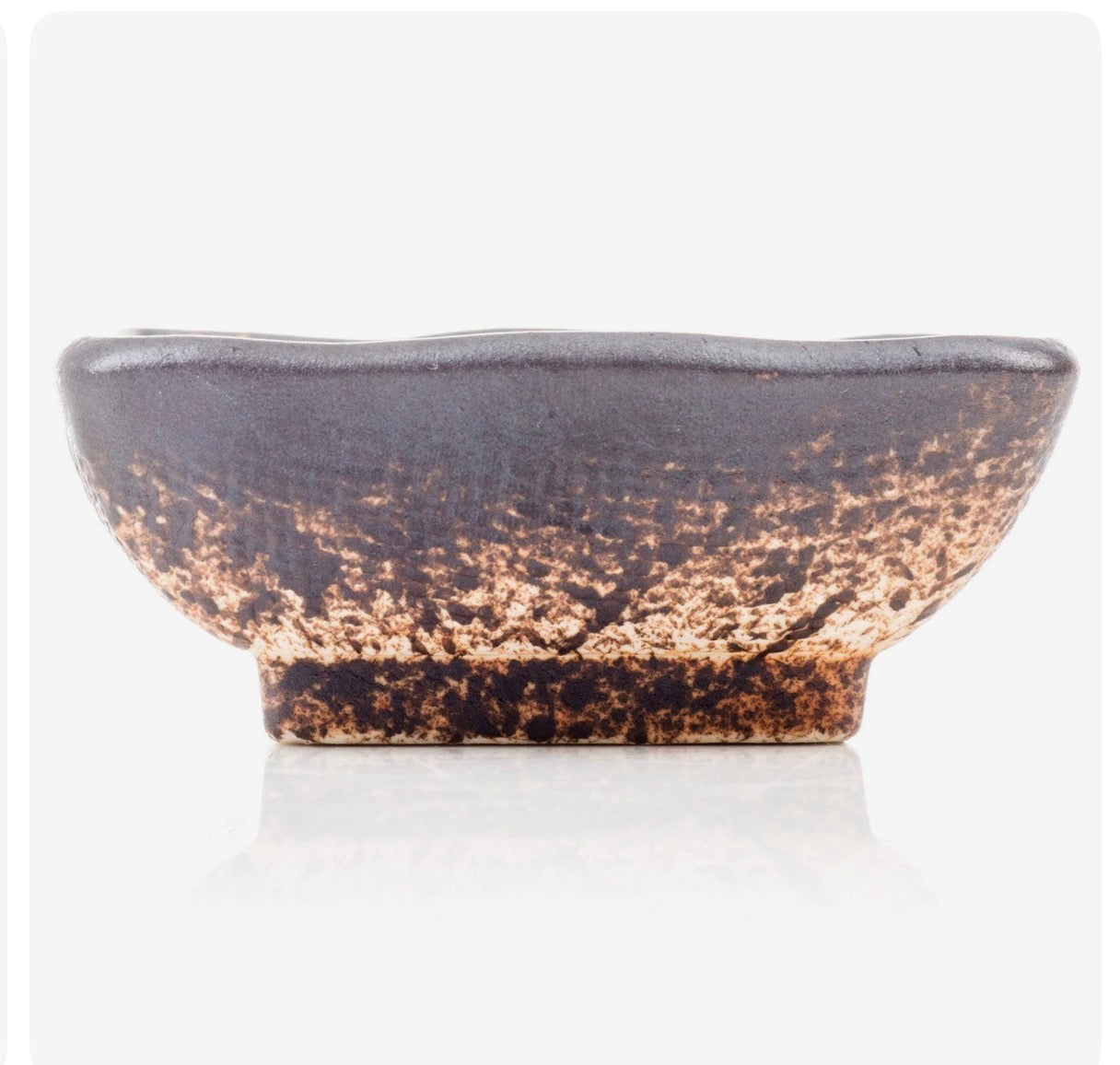 Square Turquoise Crackleglaze Japanese Sauce Dish