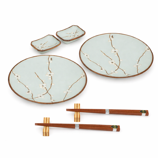 Soushun Cherry Blossom Japanese Dinner Plate and Dish Set