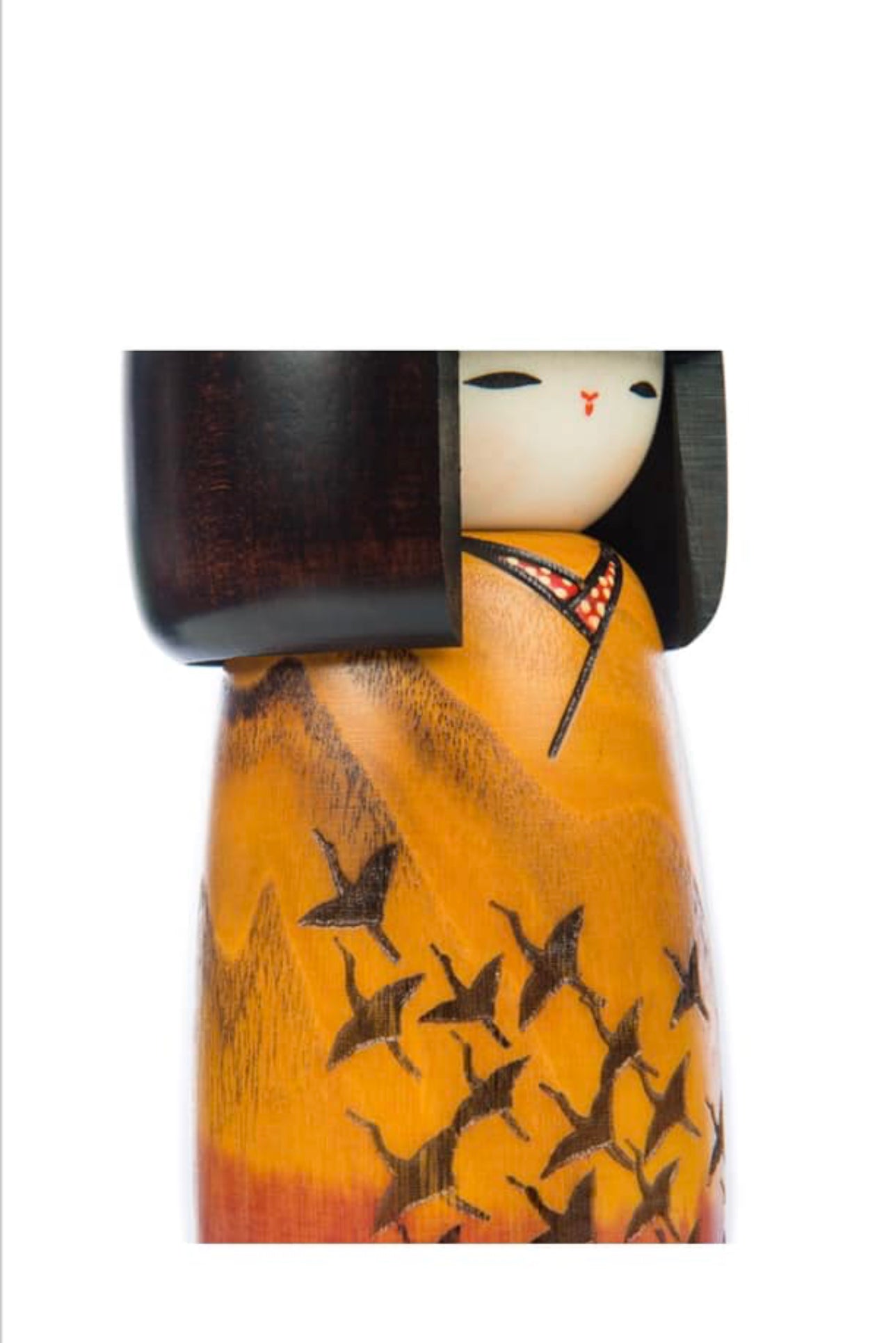 Long Life Flock of Cranes Japanese Kokeshi Doll