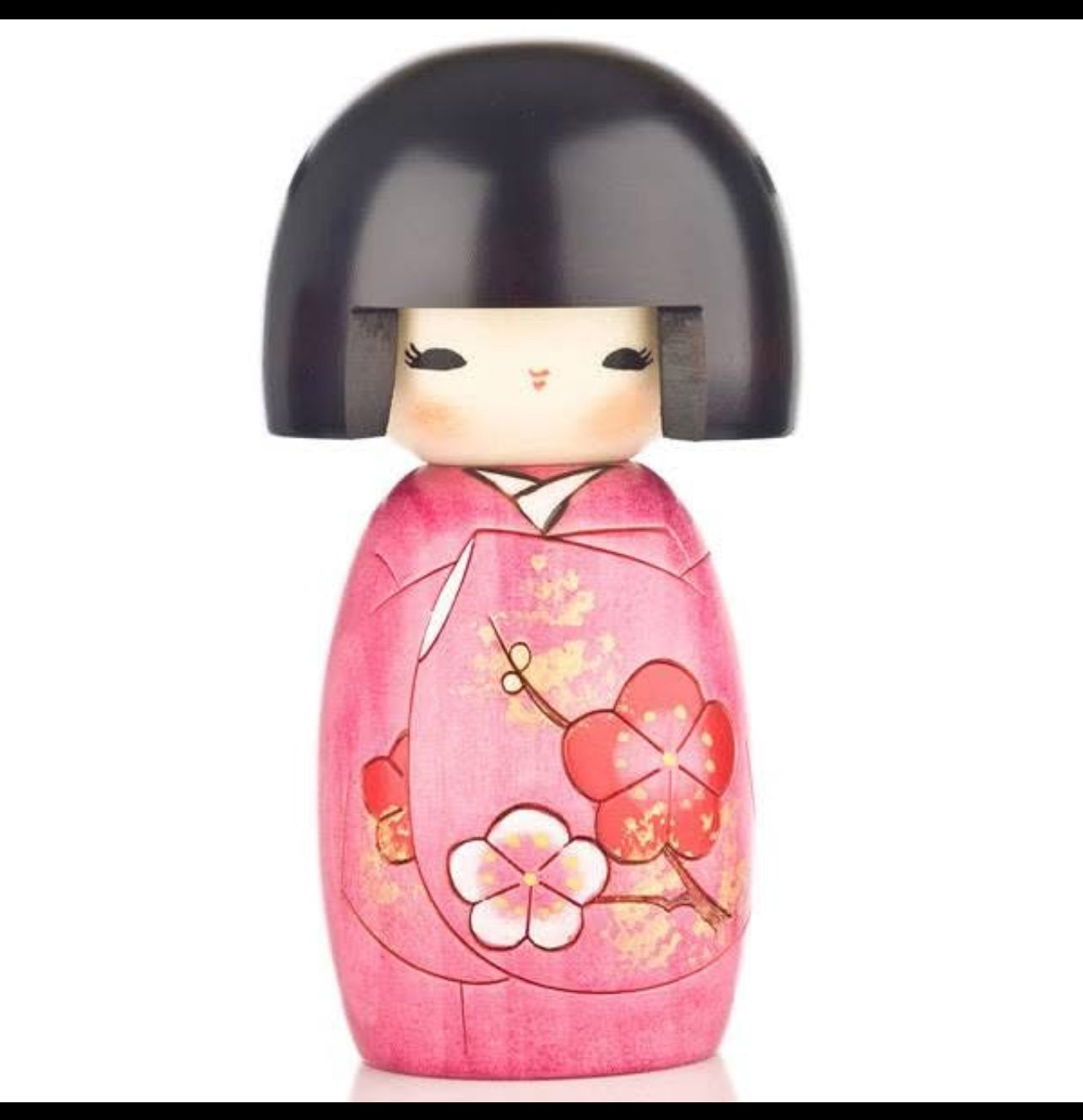 Pink Blossom Authentic Wooden Kokeshi Doll
