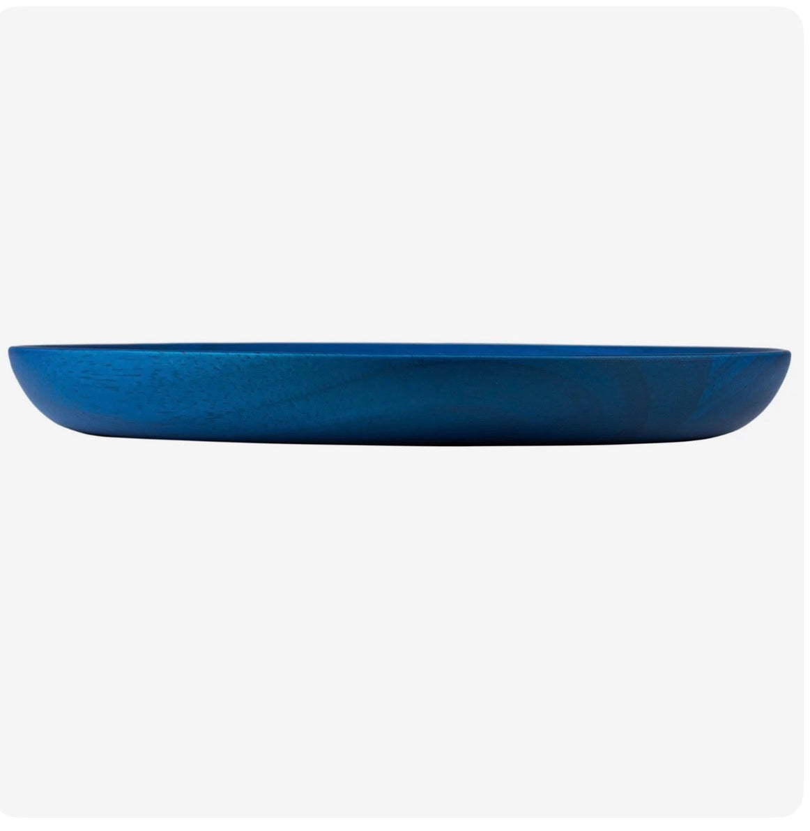 Premium Solid Blue Japanese Round Wooden Plate