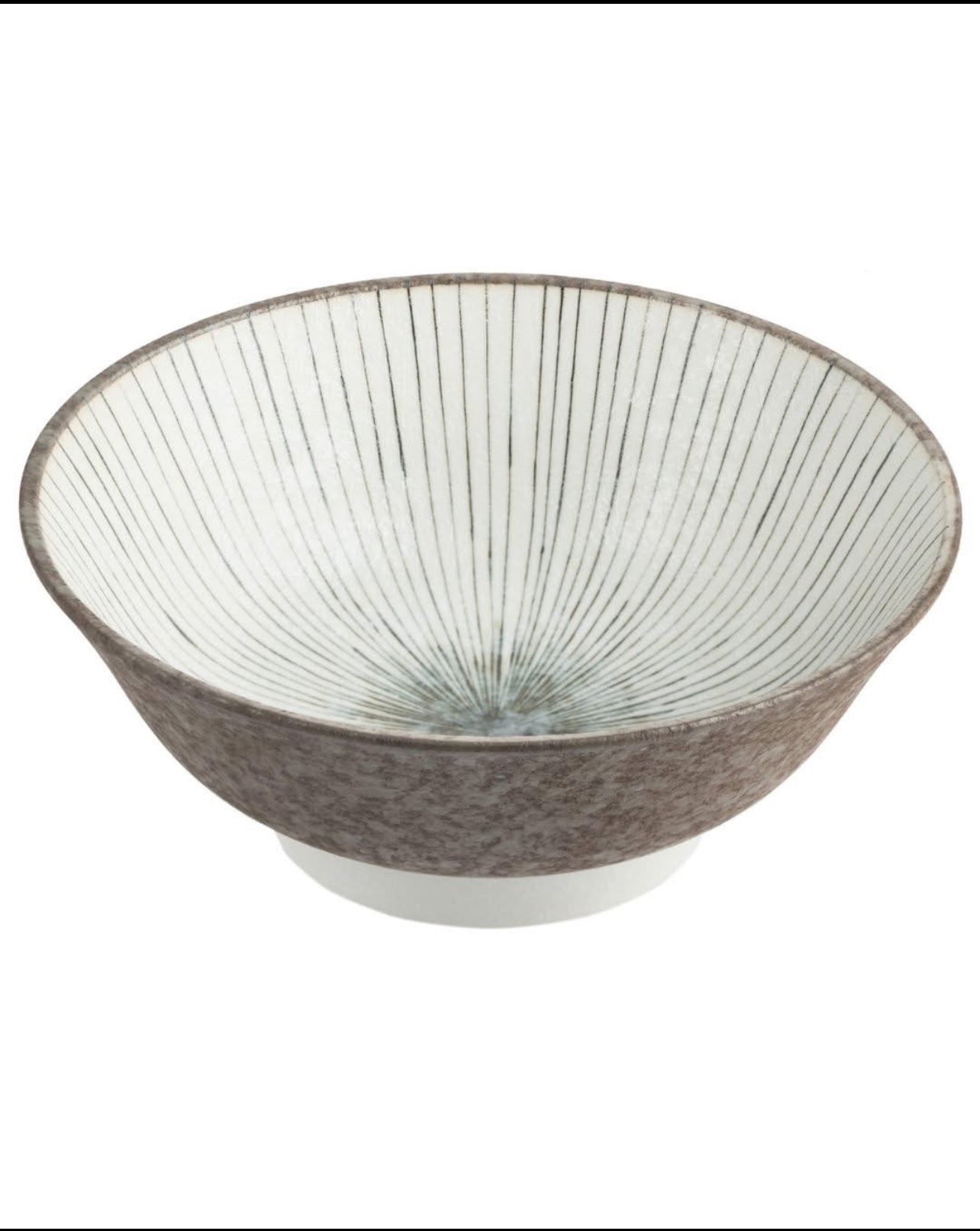 Japanese ramen bowl brown cream porcelain rustic design