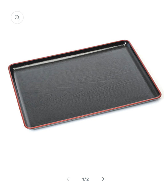 Black Plastic Japanese Lacquer Tray.
