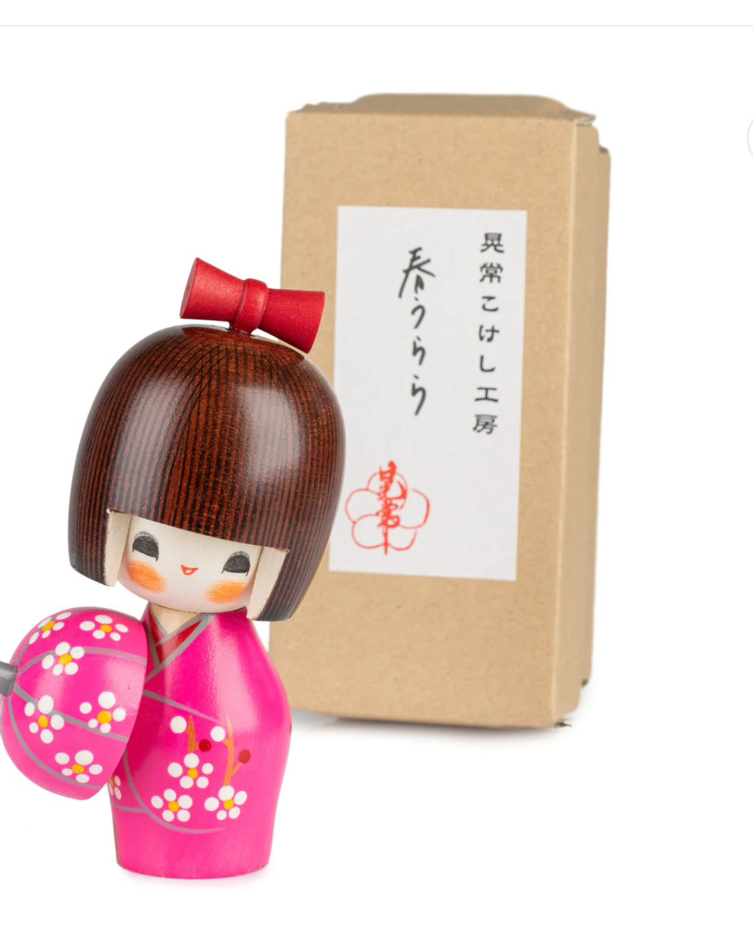 Pretty Lady in Pink Japanese Kokeshi Doll