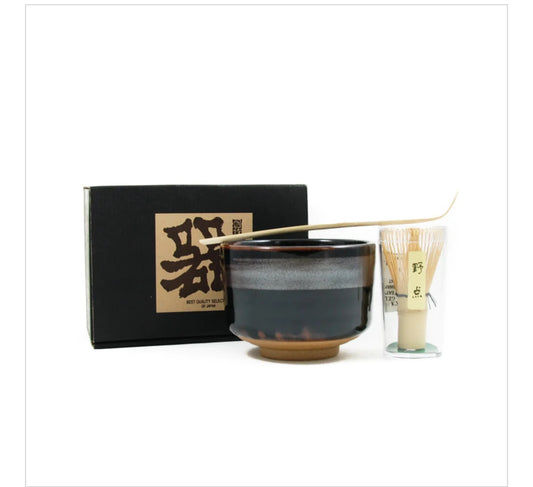 Black Glaze Matcha Bowl Set