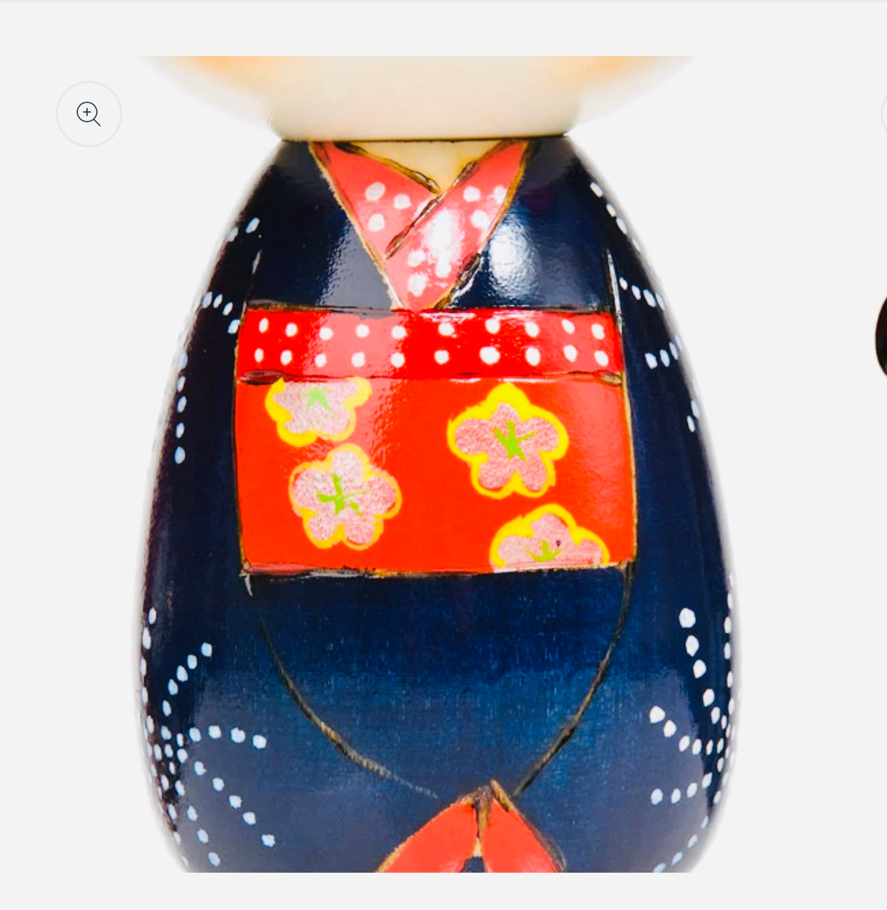 Blue Happy Girl Kawaii Kokeshi Doll