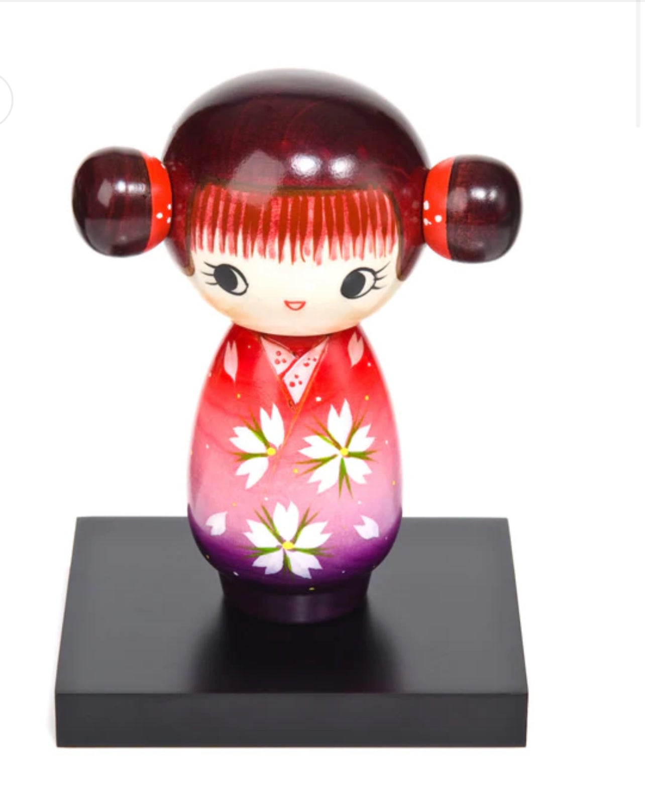 Pink Happy Girl Kawaii Kokeshi Doll