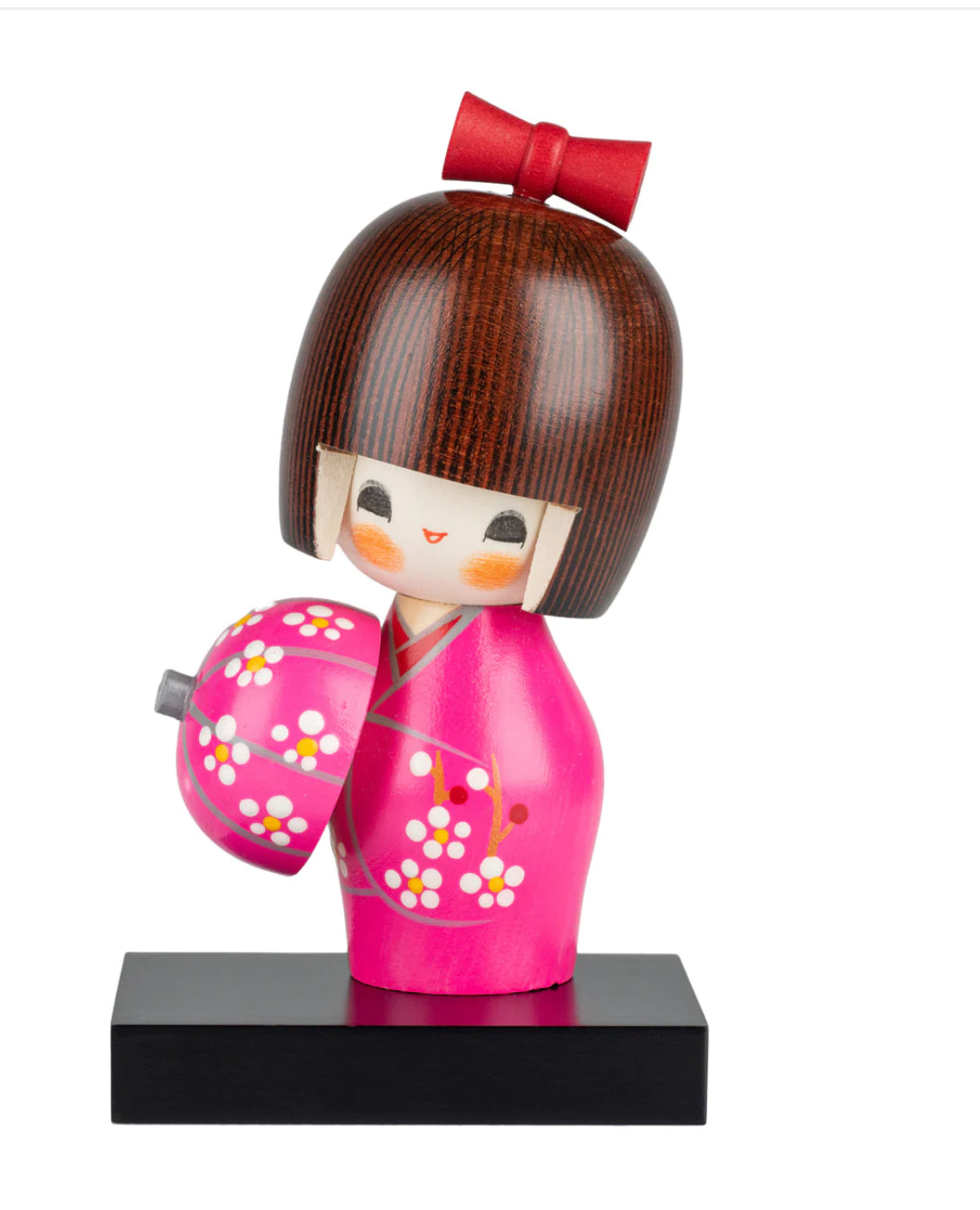 Pretty Lady in Pink Japanese Kokeshi Doll