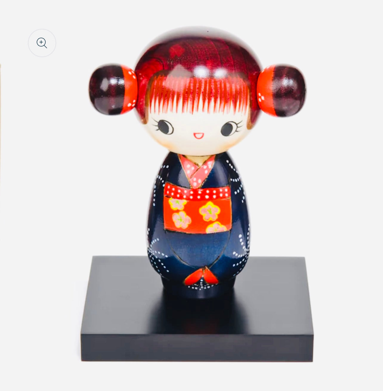 Blue Happy Girl Kawaii Kokeshi Doll