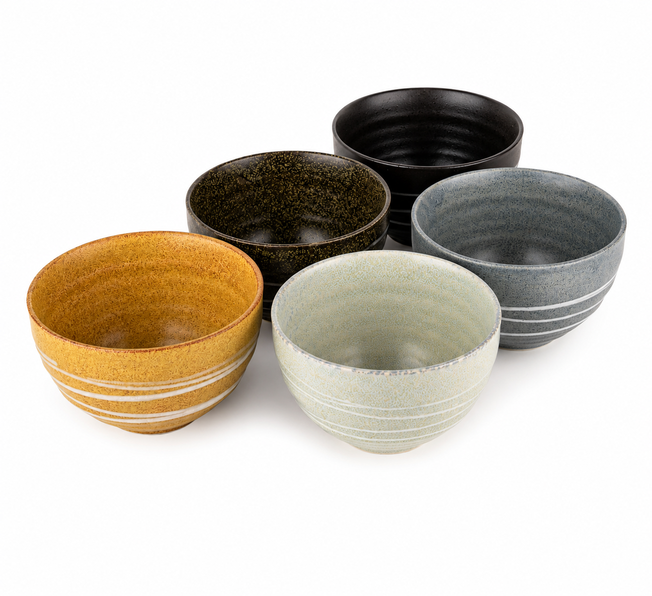 Uzu 5 Piece Japanese Bowl Gift Set | Handmade Ceramic Bowls Made in Japan