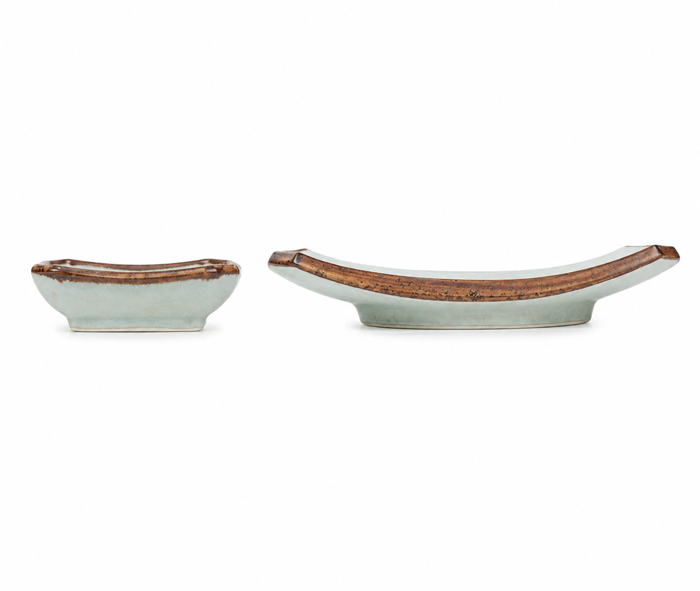     Authentic Soushun Japanese sushi plate set with cherry blossom designs, ceramic dipping dishes and wooden chopsticks, made in Japan.