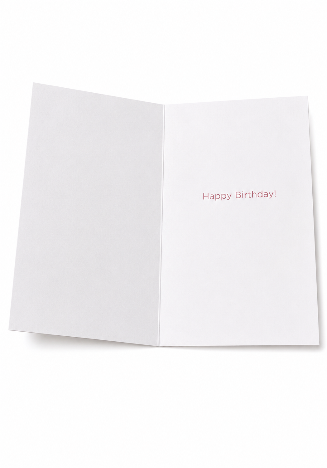 Inside of Hiroshige Horikiri Iris Garden Japanese Birthday Card showing Happy Birthday message printed in pink