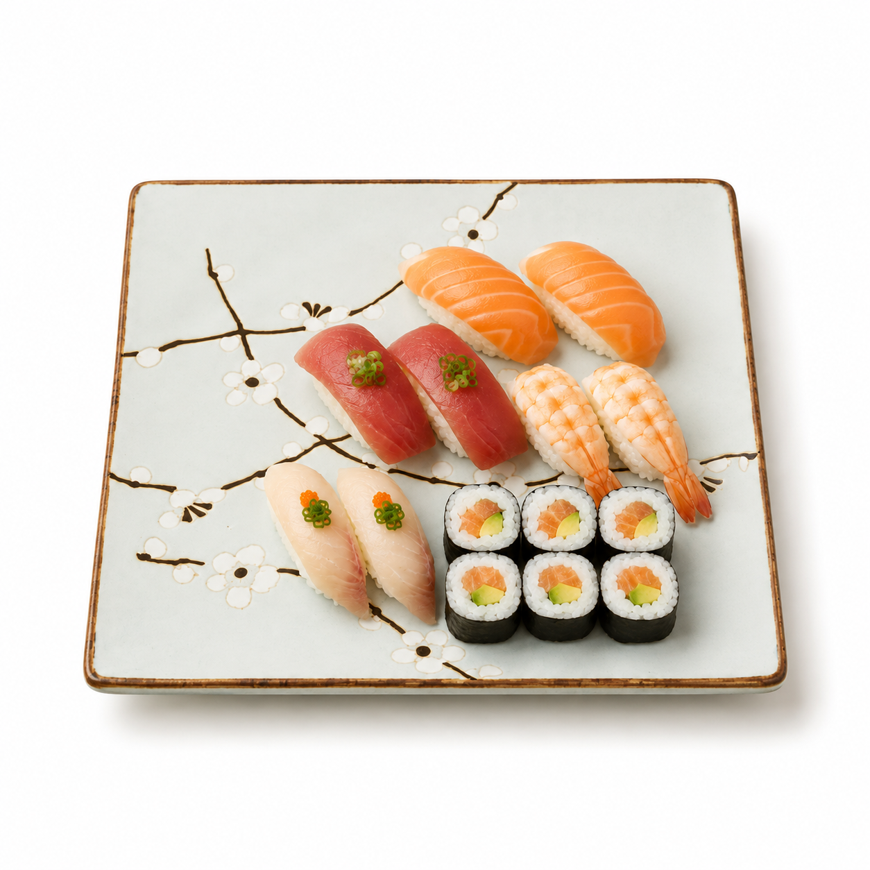 "Soushun Square Plate sakura design – Japanese ceramic tableware, Tokyo Gallery"