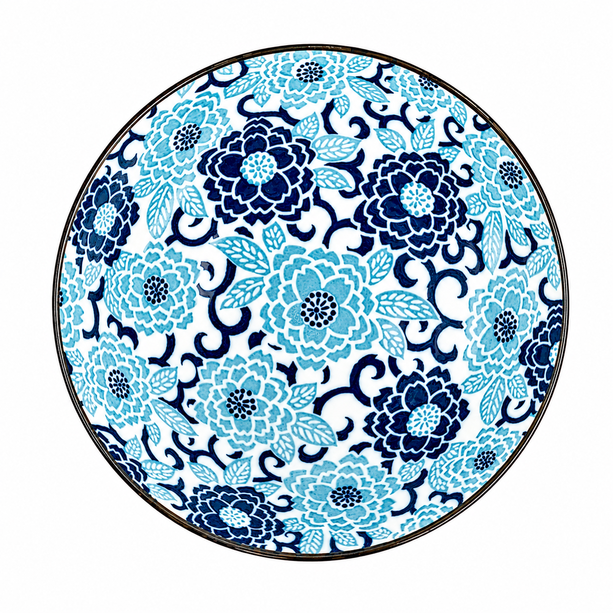 Blue Peony Japanese Ramen Bowl Gift Set
