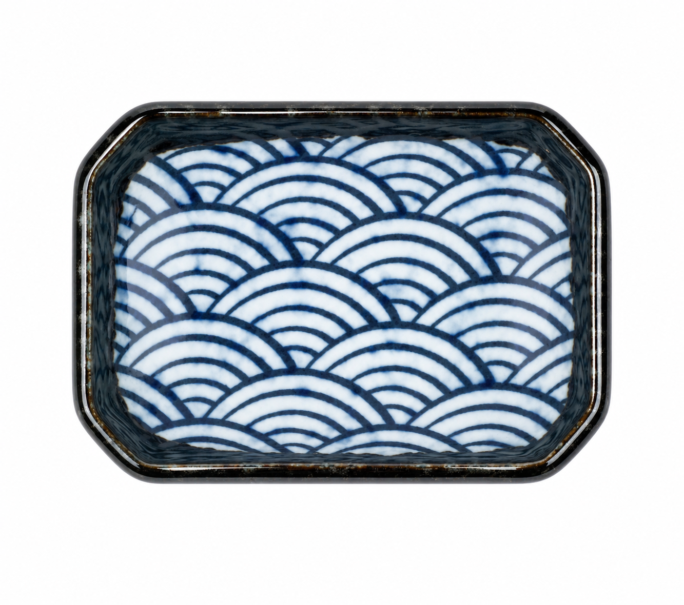 Seikaiha Small Ceramic Japanese Sauce Dish