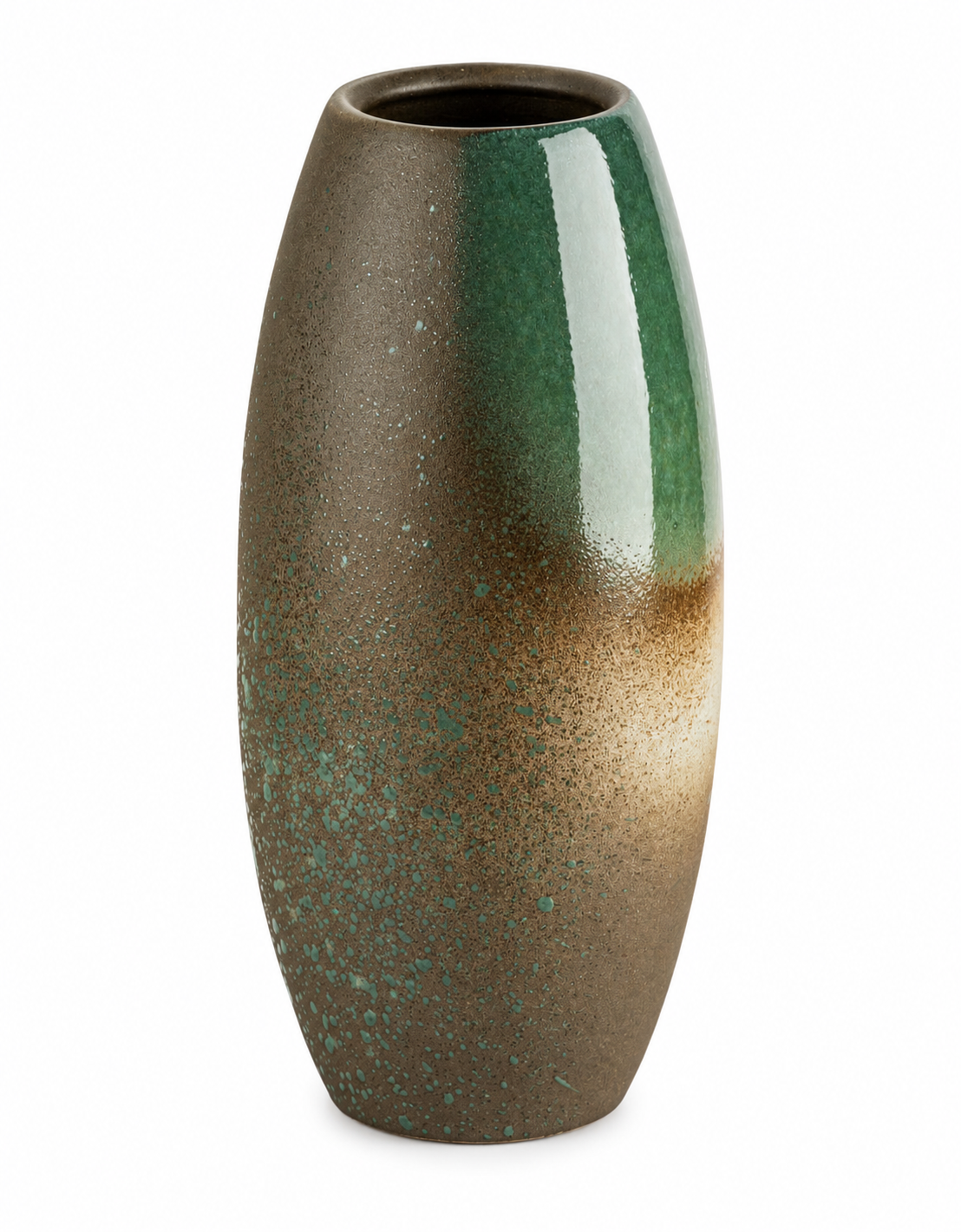 Handcrafted Japanese ceramic vase made in Japan featuring elegant gold flowers, green glaze accents, and traditional Shigaraki pottery design.