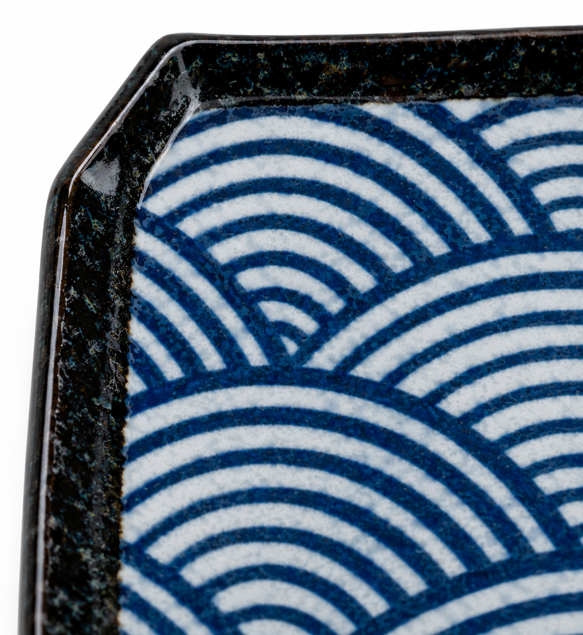 Seikaiha Oblong Japanese Sushi Plate