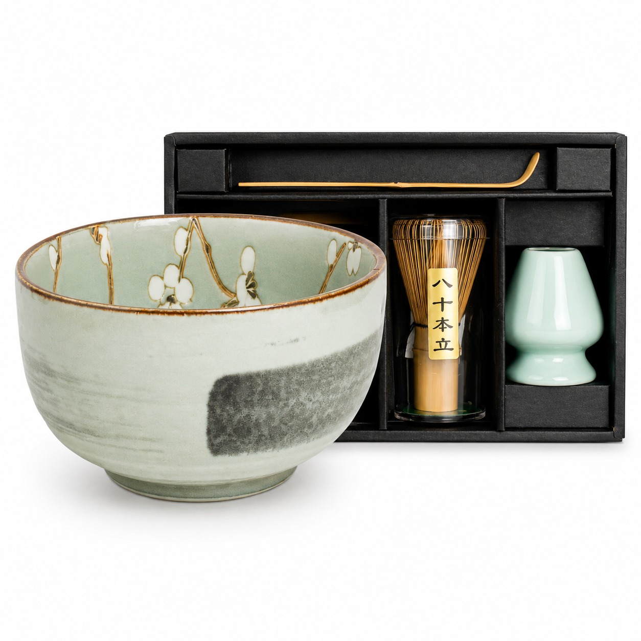 Green Soshun Japanese Matcha Bowl Set | Made in Japan