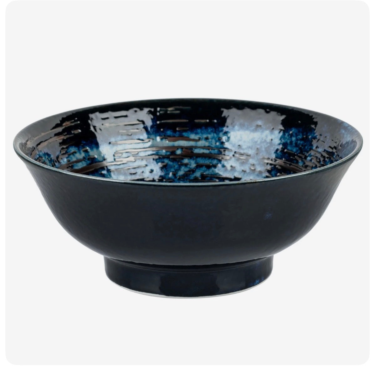 Authentic Japanese ramen bowl Hake blue Porcelain made in Japan