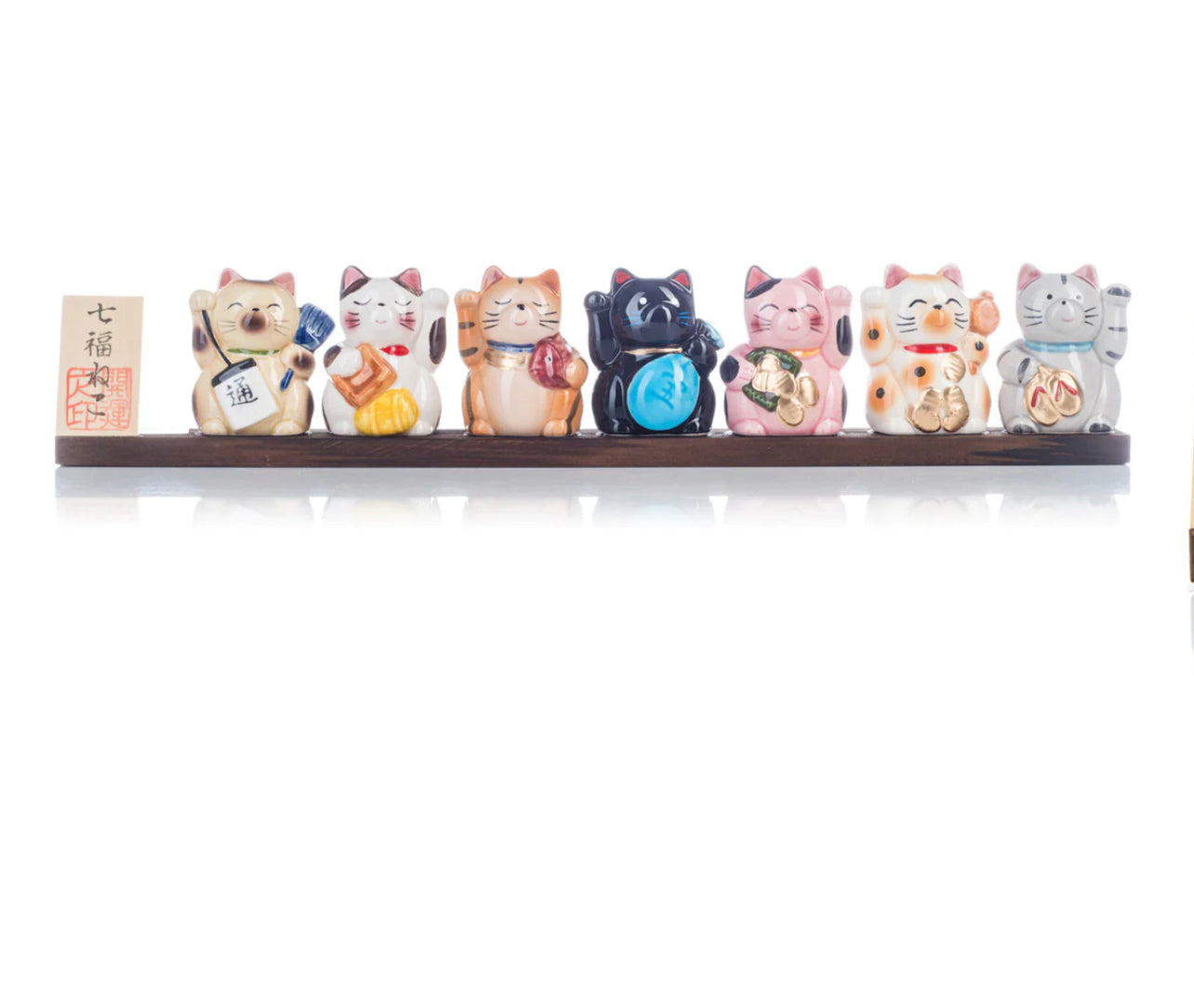 Seven Ceramic Japanese Lucky Cats