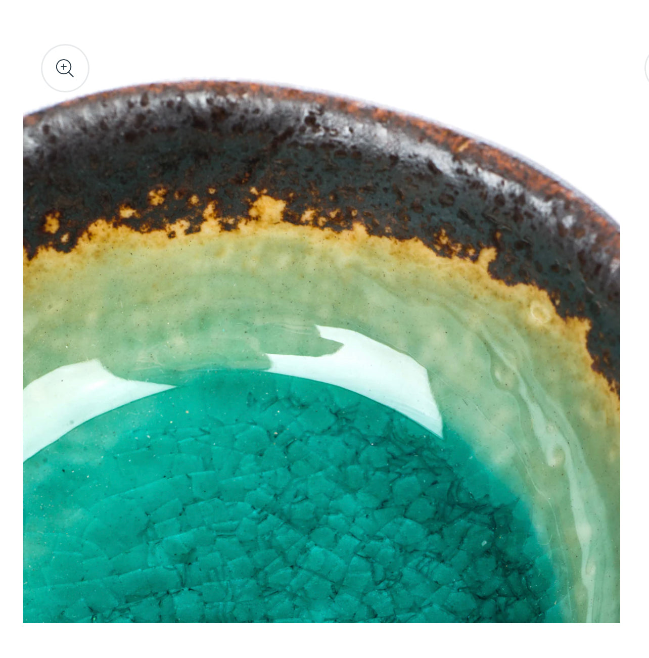 Round Turquoise Crackleglaze Japanese Sauce Dish