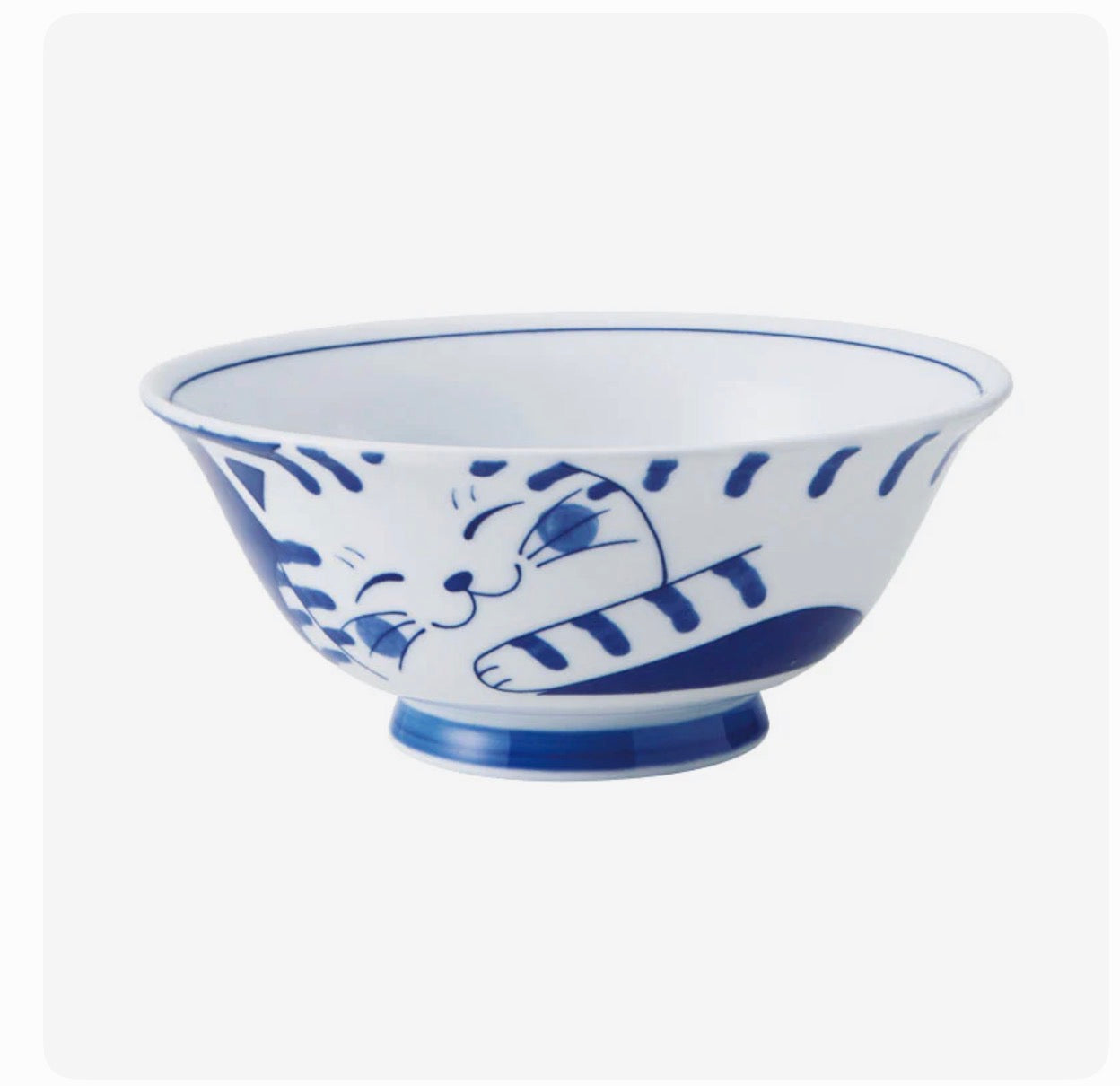 Authentic Japanese ramen bowl Chigura Tora cat porcelain made in Japan