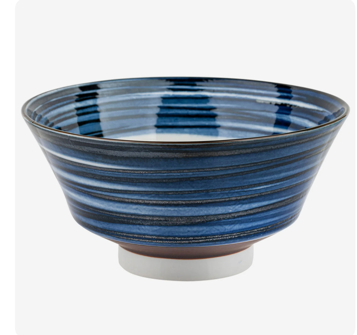 Authentic ramen bowl blue swirl ceramic design made in Japan