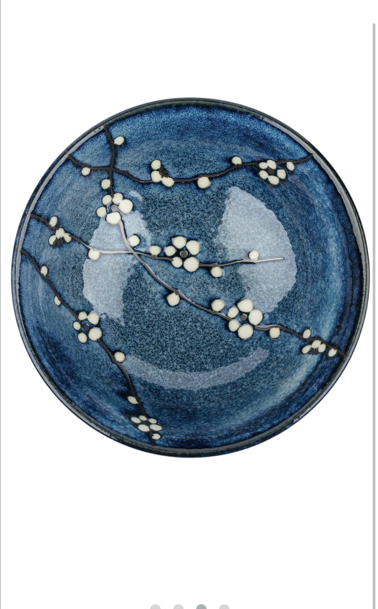 Blue Hana Cherry Blossom Japanese Ramen Bowl