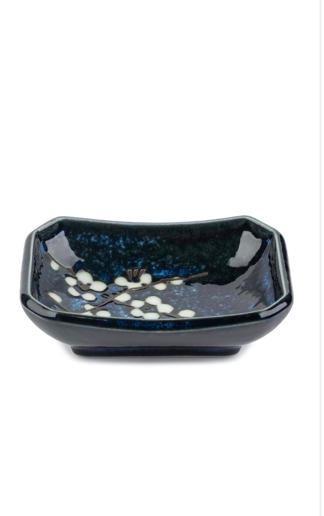 Blue Hana Cherry Blossom Japanese Sauce Dish