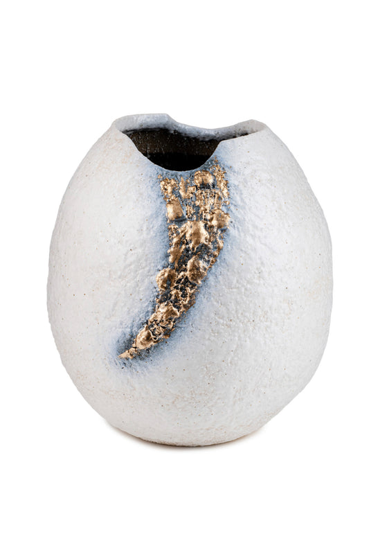 White and Gold Kinsai Quality Japanese Vase