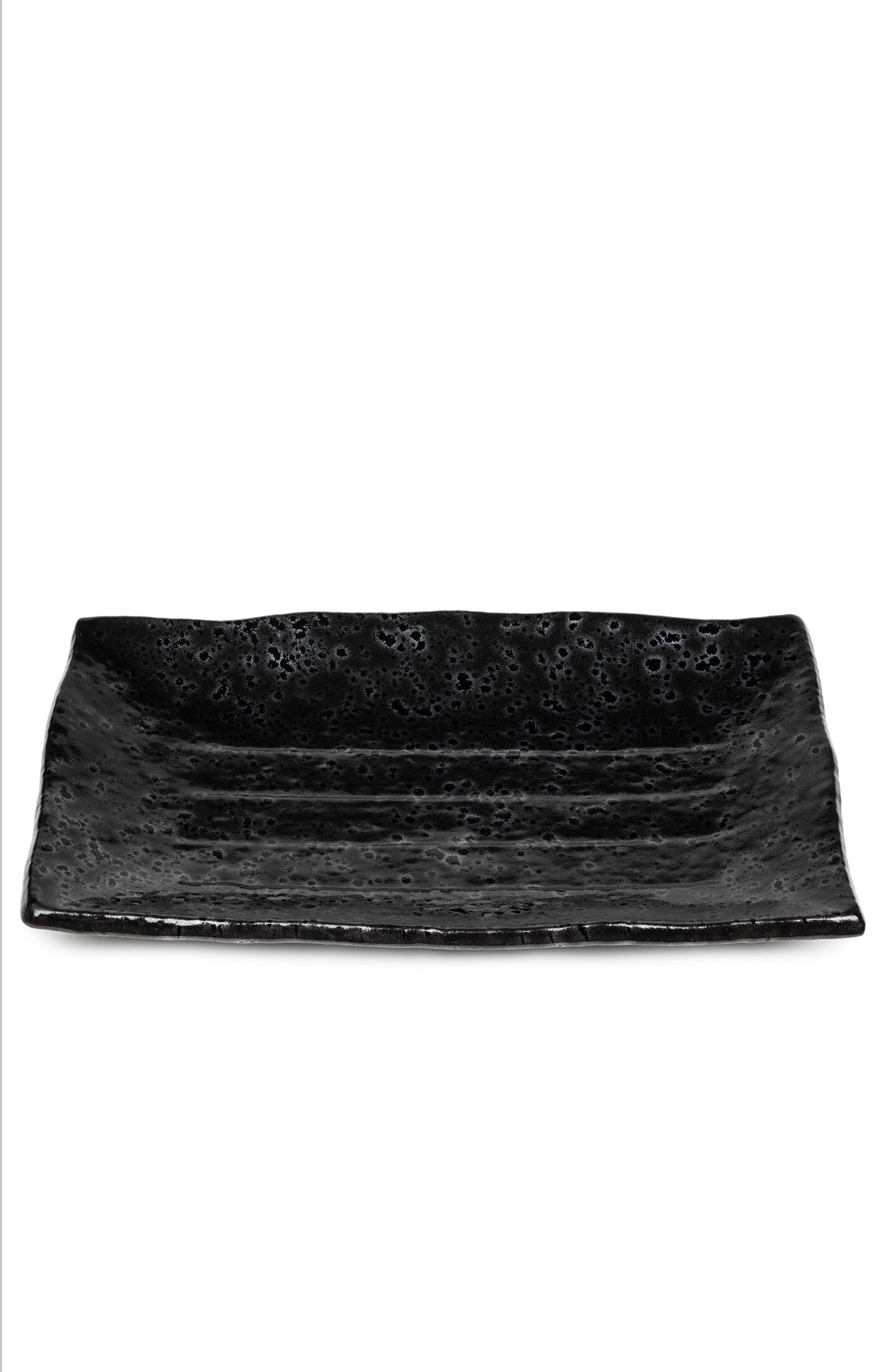 Large Black Ceramic Japanese Sushi Platter