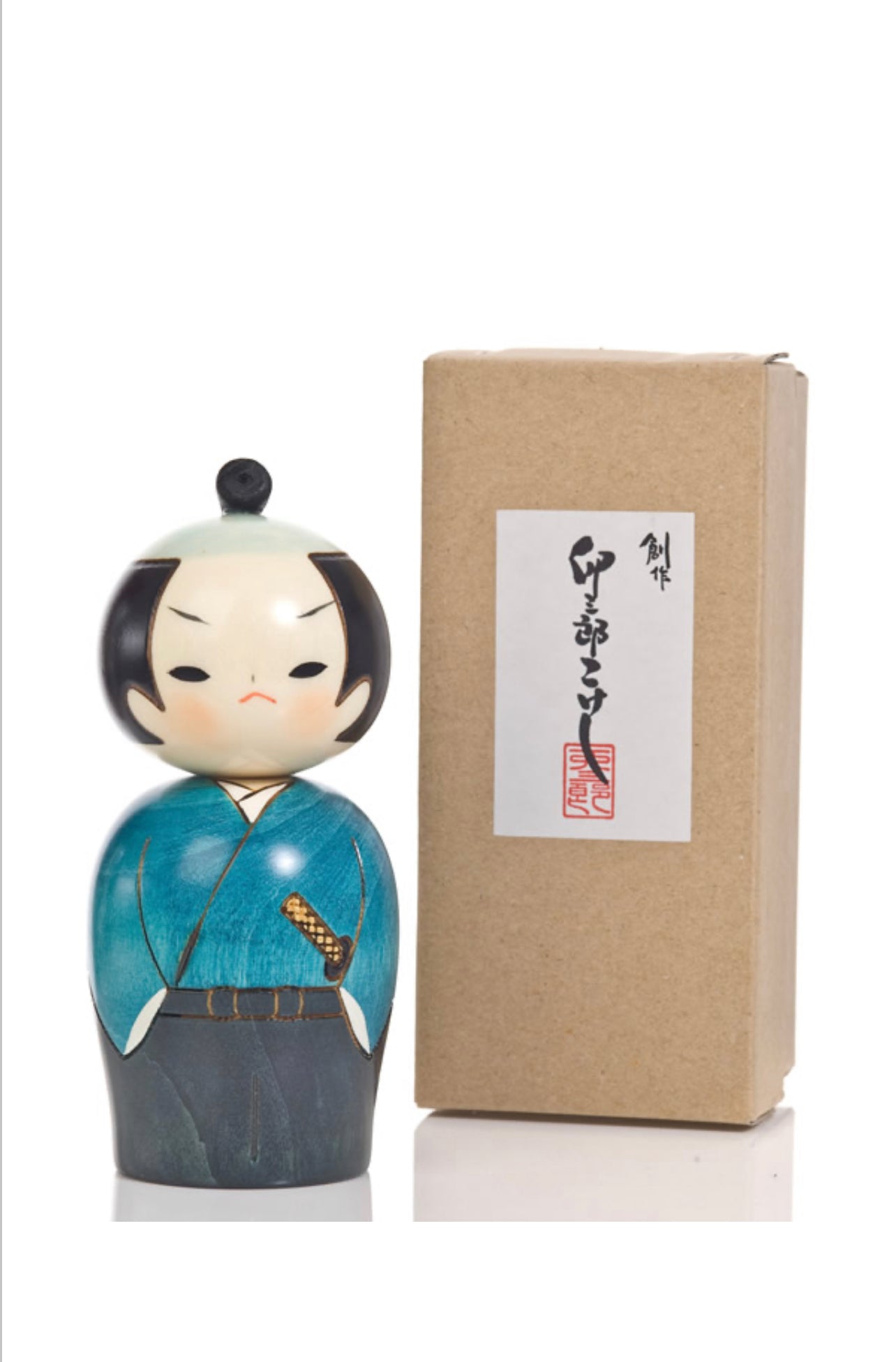 Samurai Japanese Warrior Kokeshi Doll