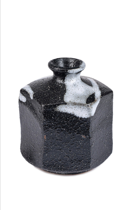 Black Ichirin Sashi Japanese Mini Vase