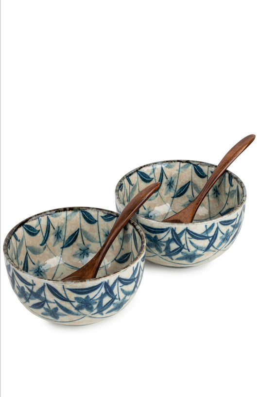 Kikyo Japanese Bowl and Spoon Gift Set