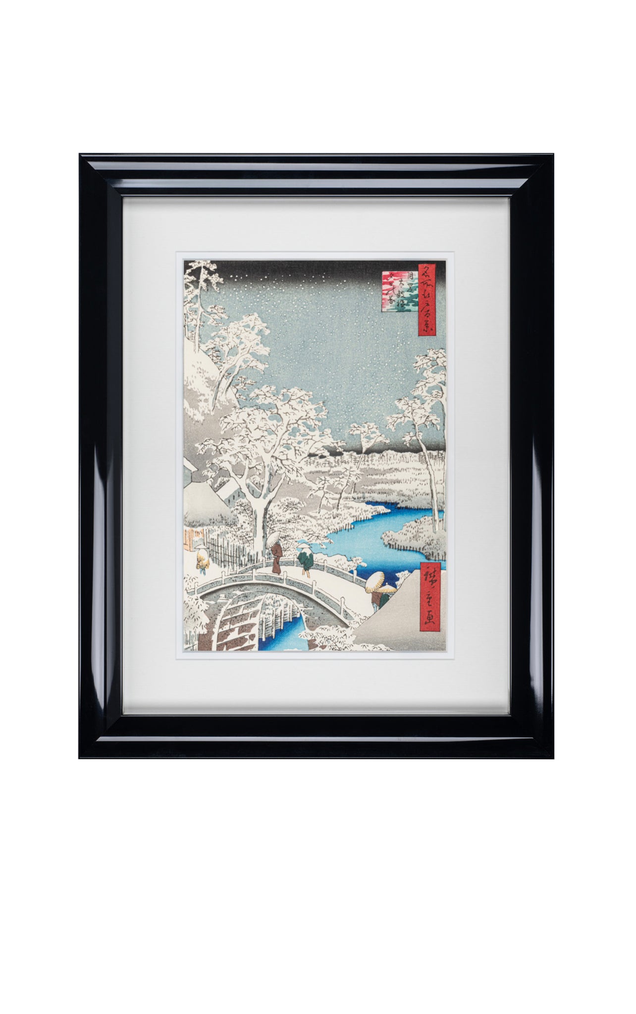 Framed Taikobashi Bridge of Meguro Woodblock Print