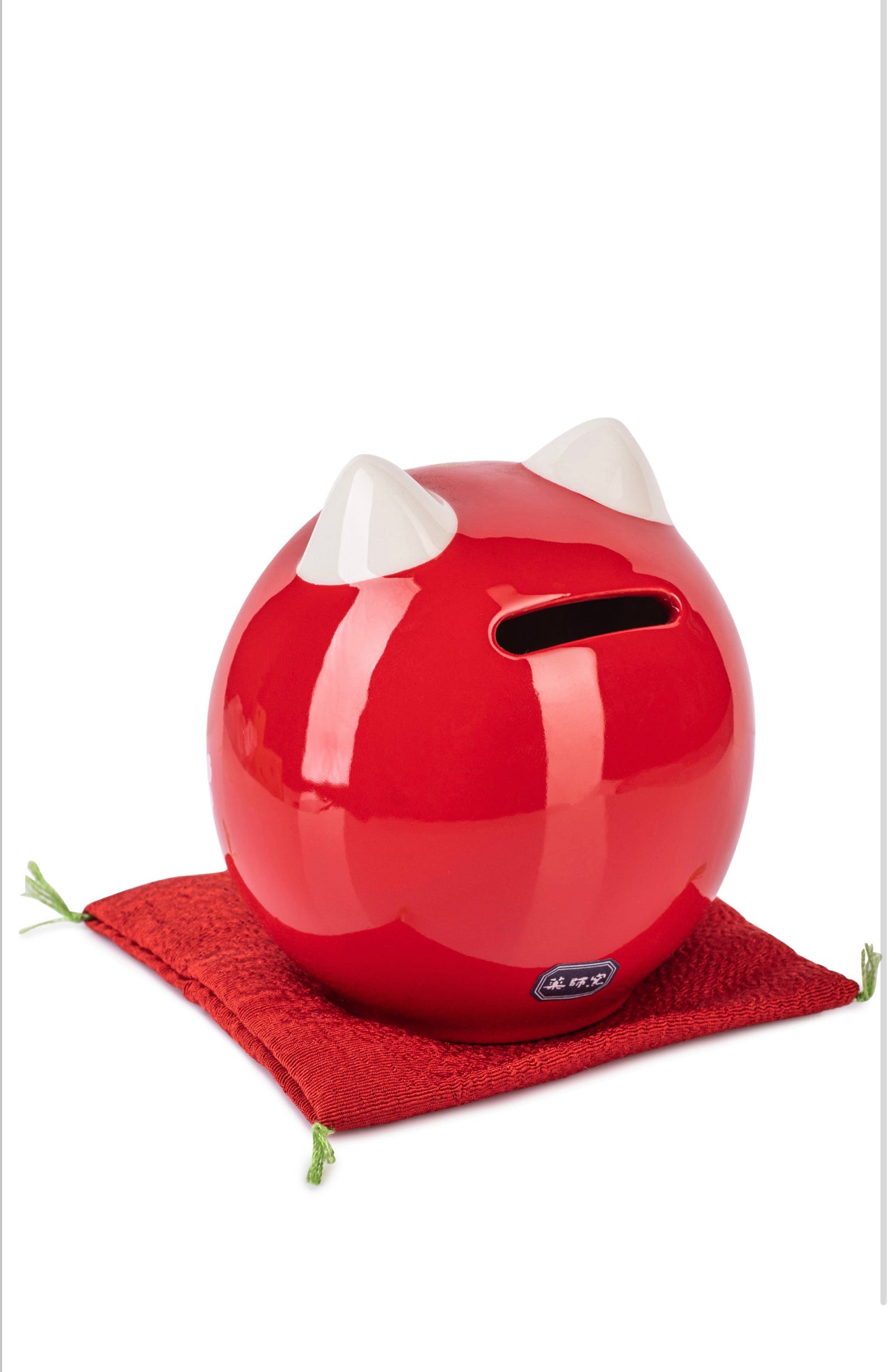 Red Daruma Lucky Cat Japanese Piggy Bank